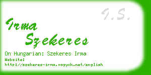 irma szekeres business card